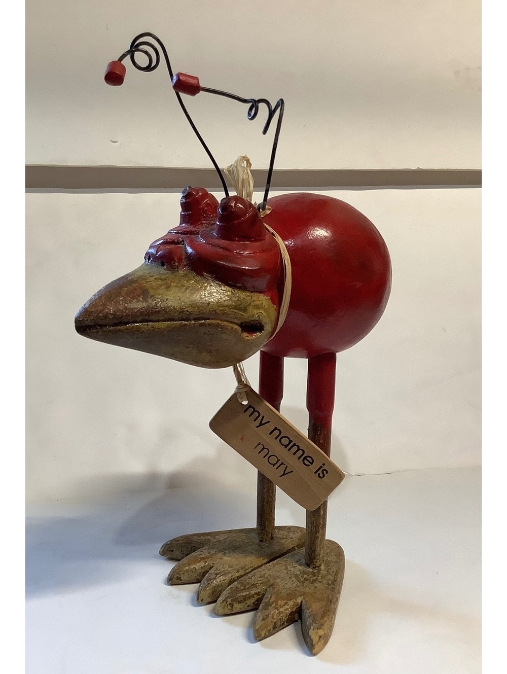 Ooak Mary Art Statue Beach Red Pelican